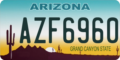 AZ license plate AZF6960