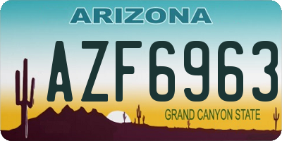 AZ license plate AZF6963