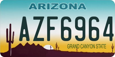 AZ license plate AZF6964