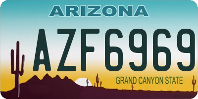 AZ license plate AZF6969