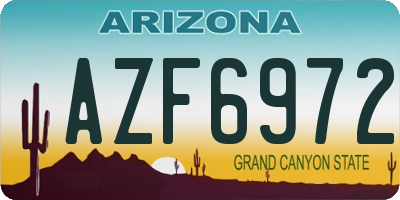 AZ license plate AZF6972