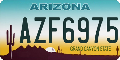 AZ license plate AZF6975