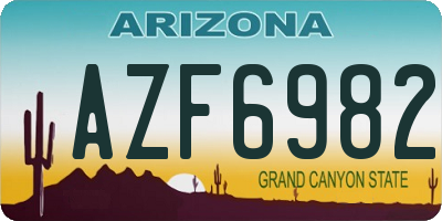 AZ license plate AZF6982
