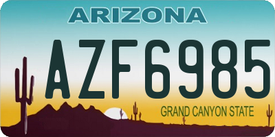 AZ license plate AZF6985