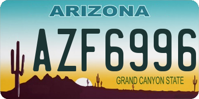 AZ license plate AZF6996