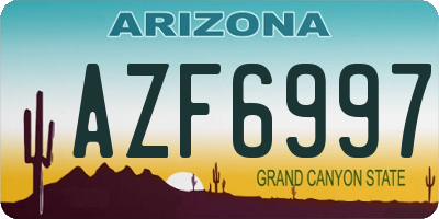 AZ license plate AZF6997
