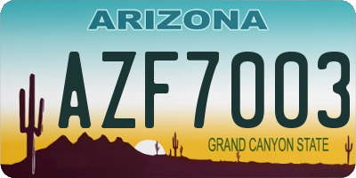 AZ license plate AZF7003