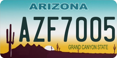 AZ license plate AZF7005