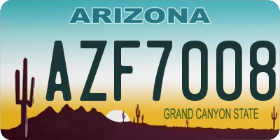 AZ license plate AZF7008