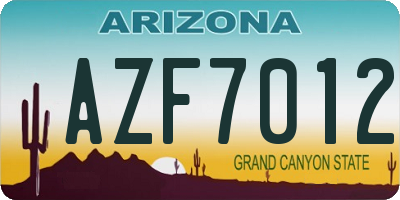AZ license plate AZF7012