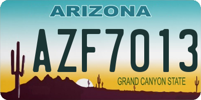 AZ license plate AZF7013