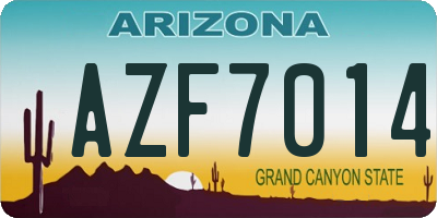 AZ license plate AZF7014