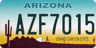 AZ license plate AZF7015