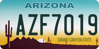 AZ license plate AZF7019