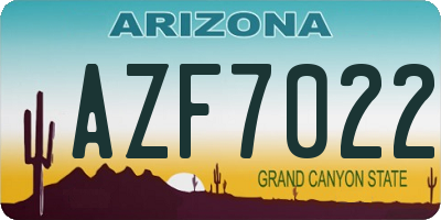 AZ license plate AZF7022