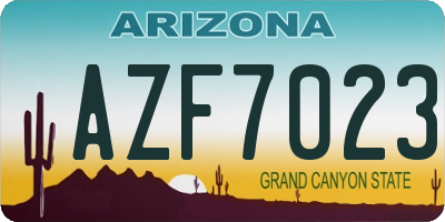 AZ license plate AZF7023