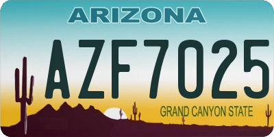 AZ license plate AZF7025