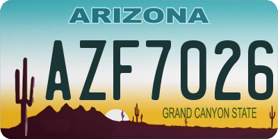 AZ license plate AZF7026