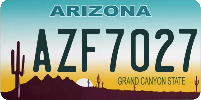 AZ license plate AZF7027