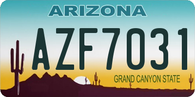 AZ license plate AZF7031