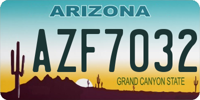 AZ license plate AZF7032