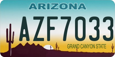 AZ license plate AZF7033