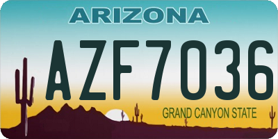 AZ license plate AZF7036