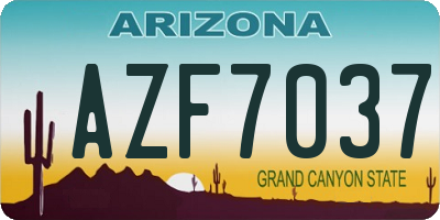 AZ license plate AZF7037