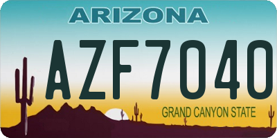 AZ license plate AZF7040