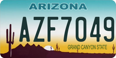 AZ license plate AZF7049