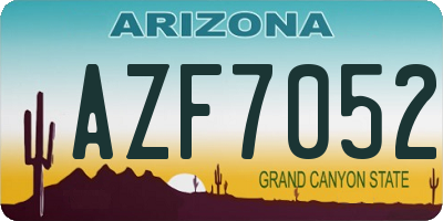 AZ license plate AZF7052