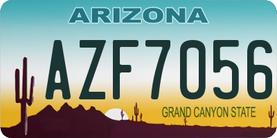 AZ license plate AZF7056