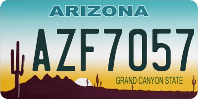 AZ license plate AZF7057