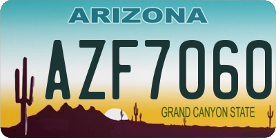 AZ license plate AZF7060
