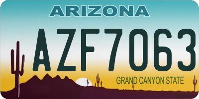 AZ license plate AZF7063