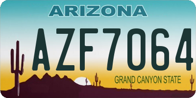 AZ license plate AZF7064