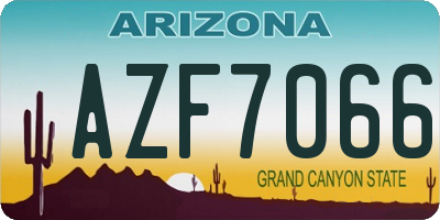 AZ license plate AZF7066