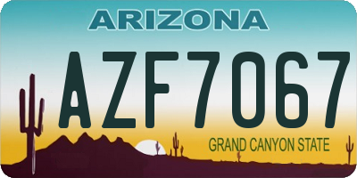 AZ license plate AZF7067