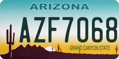 AZ license plate AZF7068