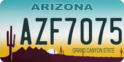 AZ license plate AZF7075