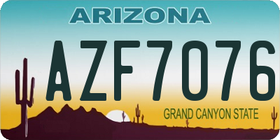 AZ license plate AZF7076