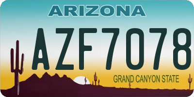 AZ license plate AZF7078