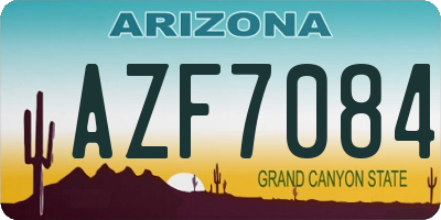 AZ license plate AZF7084