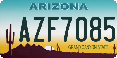 AZ license plate AZF7085