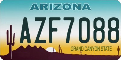 AZ license plate AZF7088