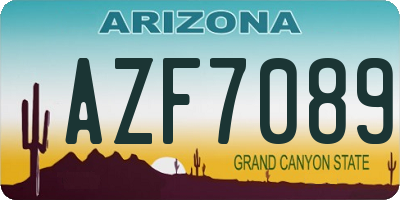 AZ license plate AZF7089
