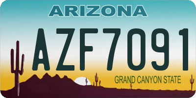 AZ license plate AZF7091