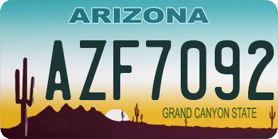 AZ license plate AZF7092