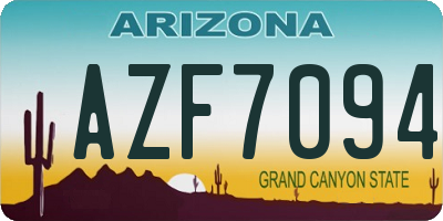 AZ license plate AZF7094
