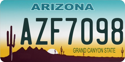 AZ license plate AZF7098